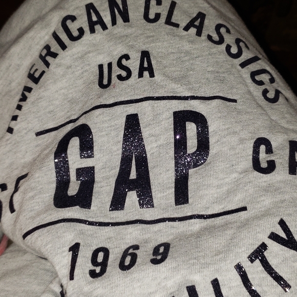 GAP Light gray hoodie size small lettering has shimmer EUC - Picture 2 of 8